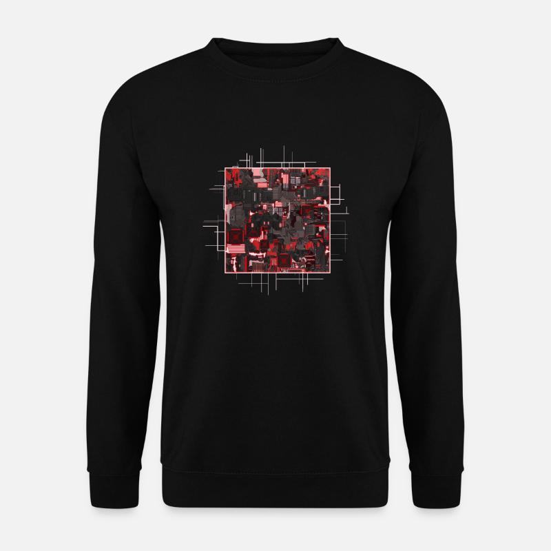 Red Stylized Motherboard - Unisex Sweatshirt - black
