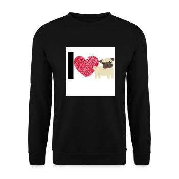Mops - Unisex Pullover - Schwarz - Vorne - Alina (178cm) & Michal (187cm)
