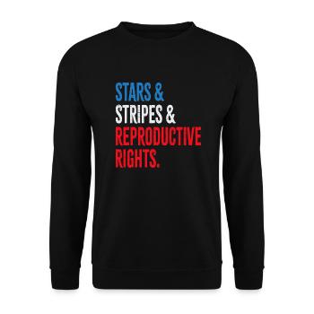Stars & Stripes & Reproductive Rights - Unisex Sweatshirt - black - Front - Alina (178cm) & Michal (187cm)