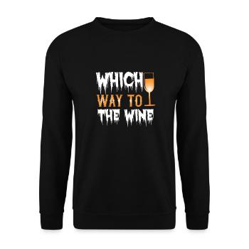 Which Way to the Wine - Unisex Pullover - Schwarz - Vorne - Alina (178cm) & Michal (187cm)