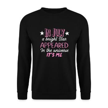 In july a bright Star appeared in The universe - Unisex Pullover - Schwarz - Vorne - Alina (178cm) & Michal (187cm)