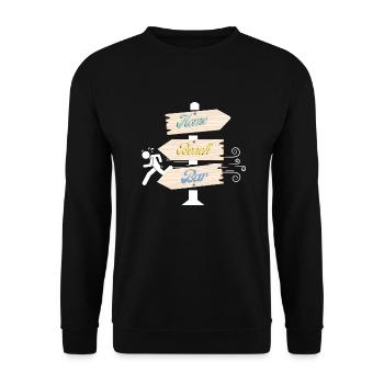 Panneau home beach bar - Sweat-shirt Unisexe - noir - Devant - Alina (178cm) & Michal (187cm)