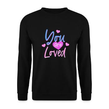 Sie sind geliebt Geliebte originelle Geschenkidee - Unisex Pullover - Schwarz - Vorne - Alina (178cm) & Michal (187cm)