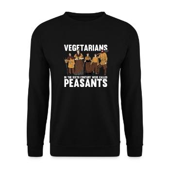 Vegetarier Spruch für Geschichte Lehrer und - Unisex Pullover - Schwarz - Vorne - Alina (178cm) & Michal (187cm)
