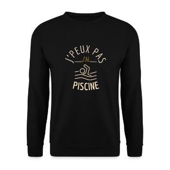 J'peux Pas J'Ai Piscine - Sweat-shirt Unisexe - noir - Devant - Alina (178cm) & Michal (187cm)