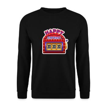 Happy Birthday 20 - Unisex Pullover - Schwarz - Vorne - Alina (178cm) & Michal (187cm)