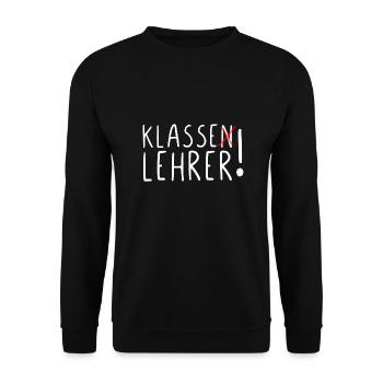 Klasse Lehrer - Unisex Pullover - Schwarz - Vorne - Alina (178cm) & Michal (187cm)
