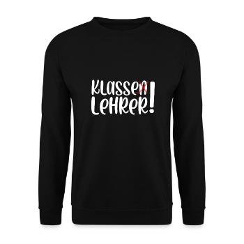 Klasse Lehrer - Unisex Pullover - Schwarz - Vorne - Alina (178cm) & Michal (187cm)