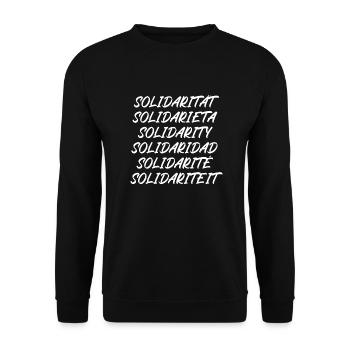 Solidarität - Unisex Pullover - Schwarz - Vorne - Alina (178cm) & Michal (187cm)