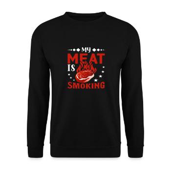 My Meat is Smoking - Unisex Sweatshirt - black - Front - Alina (178cm) & Michal (187cm)