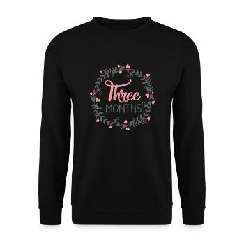 THREE MILESTONES HEART - Unisex Pullover - Schwarz - Vorne - Alina (178cm) & Michal (187cm)