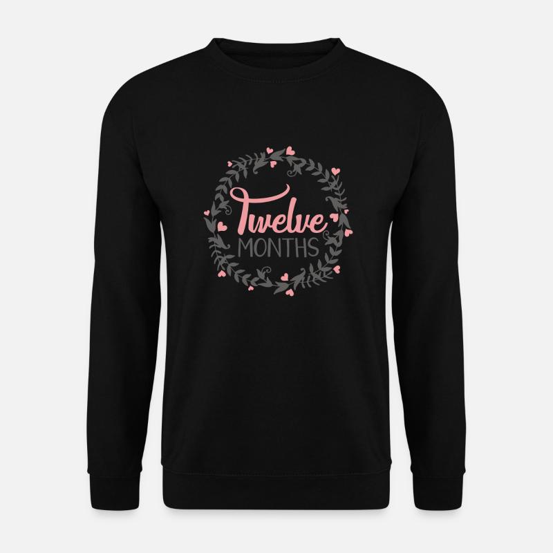 TWELVE MONTHS MILESTONES HEART - Unisex Pullover - Schwarz