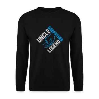 Uncle Godfather Legend Zitat - Unisex Pullover - Schwarz - Vorne - Alina (178cm) & Michal (187cm)