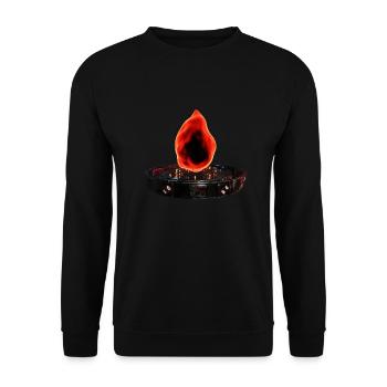 Stylized Fire in Sci-Fi Plataform - Unisex Sweatshirt - black - Front - Alina (178cm) & Michal (187cm)