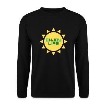Good mood ENJOY LIFE - Enjoy life - Unisex Sweatshirt - black - Front - Alina (178cm) & Michal (187cm)