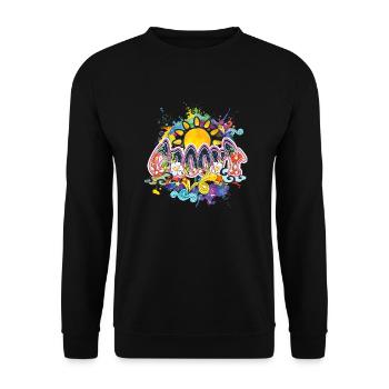 Groovy Hippie Peace Sun - Unisex Sweatshirt - black - Front - Alina (178cm) & Michal (187cm)