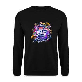 Stay Thippy little Hippie - Unisex Sweatshirt - black - Front - Alina (178cm) & Michal (187cm)