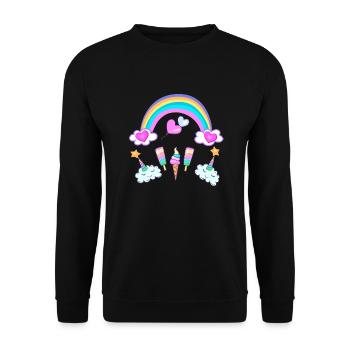 Eishorn Arc-en-ciel - Sweat-shirt Unisexe - noir - Devant - Alina (178cm) & Michal (187cm)