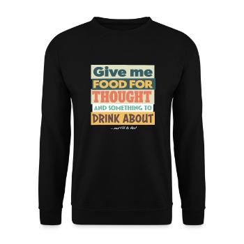 Food for thought & something to drink about ... - Unisex Pullover - Schwarz - Vorne - Alina (178cm) & Michal (187cm)
