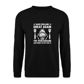 Make grilling great again - Unisex Pullover - Schwarz - Vorne - Alina (178cm) & Michal (187cm)