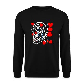 White skull from OJOLAGRIMAS. - Unisex Sweatshirt - black - Front - Alina (178cm) & Michal (187cm)