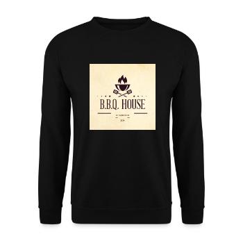 Grillen bbq - Unisex Pullover - Schwarz - Vorne - Alina (178cm) & Michal (187cm)
