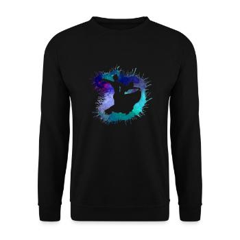 Turniertanz Standard Tanzpaar Aquarell Farbverlauf - Unisex Pullover - Schwarz - Vorne - Alina (178cm) & Michal (187cm)