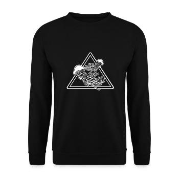 Schönes Quallen Design in Schwarz / Weiss - Unisex Pullover - Schwarz - Vorne - Alina (178cm) & Michal (187cm)