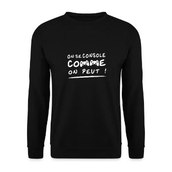 ON SE CONSOLE COMME ON PEUT jeux video, geek blanc - Sweat-shirt Unisexe - noir - Devant - Alina (178cm) & Michal (187cm)