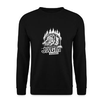 JAGD SAISON - Jäger Shirt - Unisex Pullover - Schwarz - Vorne - Alina (178cm) & Michal (187cm)