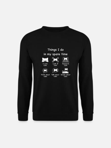 Katzen, Katzen, Katzen (weiß) - Unisex Pullover - Schwarz