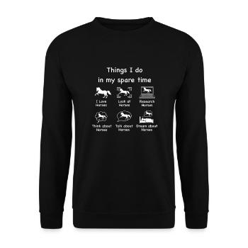 Horse lovers (white) - Unisex Sweatshirt - black - Front - Alina (178cm) & Michal (187cm)