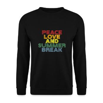 Peace Love et Summer Break Retro Vintage - Sweat-shirt Unisexe - noir - Devant - Alina (178cm) & Michal (187cm)