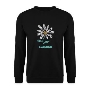 Life Is Good The Art Of Optimism Teacher - Unisex Sweatshirt - black - Front - Alina (178cm) & Michal (187cm)