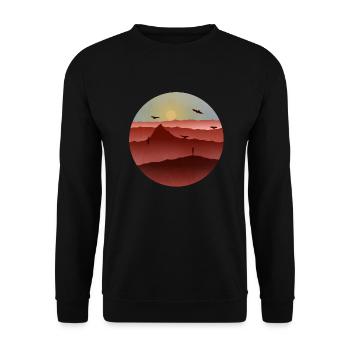 Fotograf auf der Suche nach einer großartigen Aufnahme - Unisex Pullover - Schwarz - Vorne - Alina (178cm) & Michal (187cm)