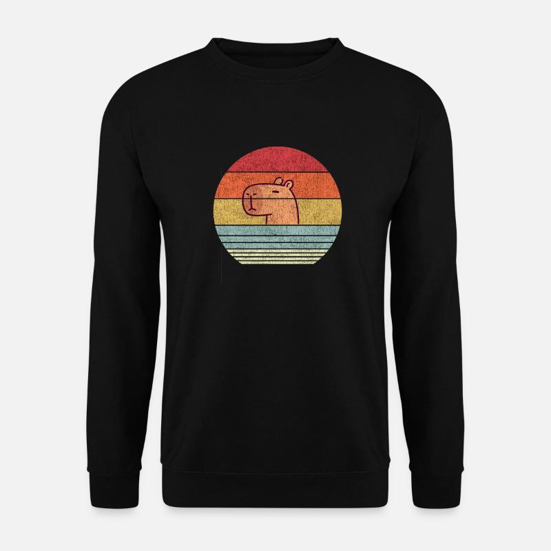 Sunset Retro Capybara - Unisex Sweatshirt - black