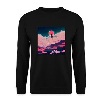 Japan Sun over the sky - Unisex Sweatshirt - black - Front - Alina (178cm) & Michal (187cm)