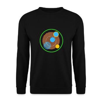 cercles planètes abstrait formes - Sweat-shirt Unisexe - noir - Devant - Alina (178cm) & Michal (187cm)