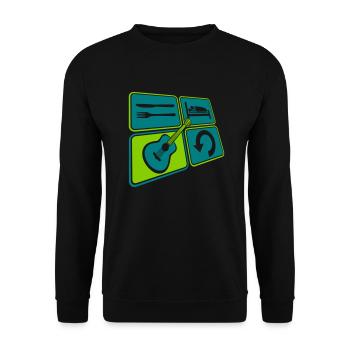 Play rock guitar daily - Unisex Sweatshirt - black - Front - Alina (178cm) & Michal (187cm)