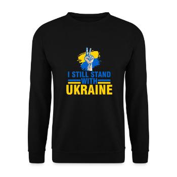 je suis encore soutiens Ukraine - Sweat-shirt Unisexe - noir - Devant - Alina (178cm) & Michal (187cm)