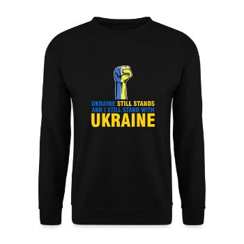 je suis encore soutiens Ukraine - Sweat-shirt Unisexe - noir - Devant - Alina (178cm) & Michal (187cm)