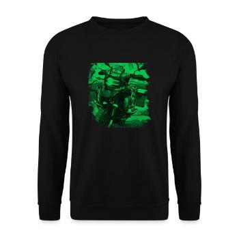 Motorrad GS black grün - Unisex Pullover - Schwarz - Vorne - Alina (178cm) & Michal (187cm)