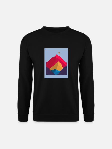 Berglandschaft Ästhetik Berguntergang - Unisex Pullover - Schwarz