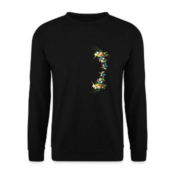 Wildblumenstrauß blühende Blumenkunst - Unisex Pullover - Schwarz - Vorne - Alina (178cm) & Michal (187cm)