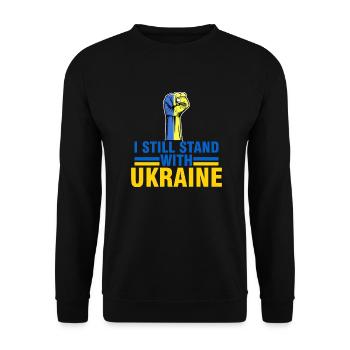 i still stand with ukraine - Unisex Sweatshirt - black - Front - Alina (178cm) & Michal (187cm)