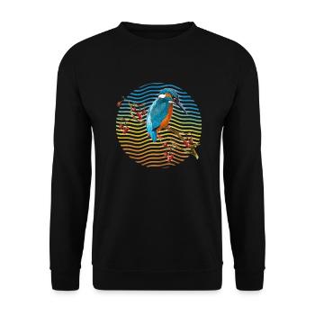 Bunter Vogel - Unisex Pullover - Schwarz - Vorne - Alina (178cm) & Michal (187cm)