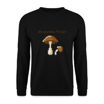 Mushroom picker Pixelart - Unisex Sweatshirt - black - Front - Alina (178cm) & Michal (187cm)