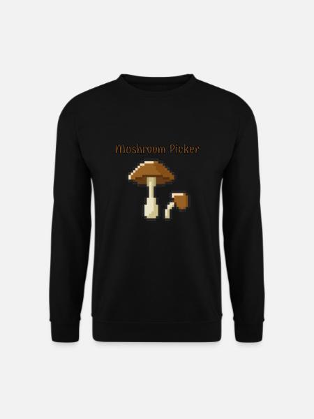 Mushroom picker Pixelart - Unisex Sweatshirt - black