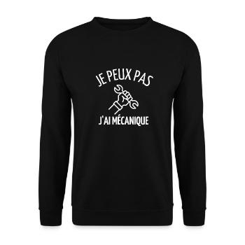 JE PEUX PAS J AI MECANIQUE - Sweat-shirt Unisexe - noir - Devant - Alina (178cm) & Michal (187cm)