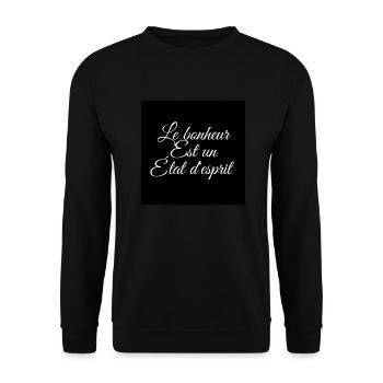 tee-shirt du bonheur - Sweat-shirt Unisexe - noir - Devant - Alina (178cm) & Michal (187cm)